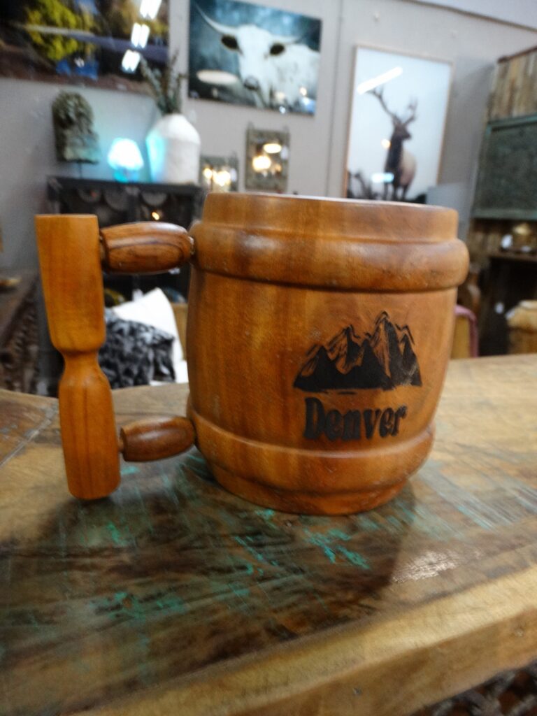 Cup Large Wooden Painted Mug Denver