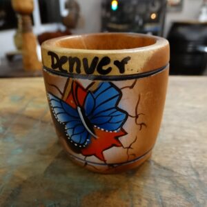 Glass Wooden Painted Shot Glass Denver