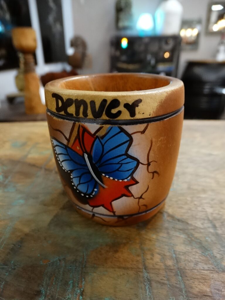Glass Wooden Painted Shot Glass Denver