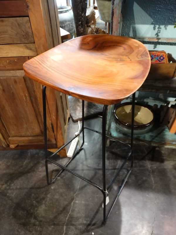 Stool Moulded Wooden Seat Barstool