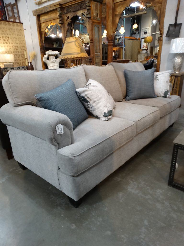 Sofa Light Gray Sofa with Accent Pillows